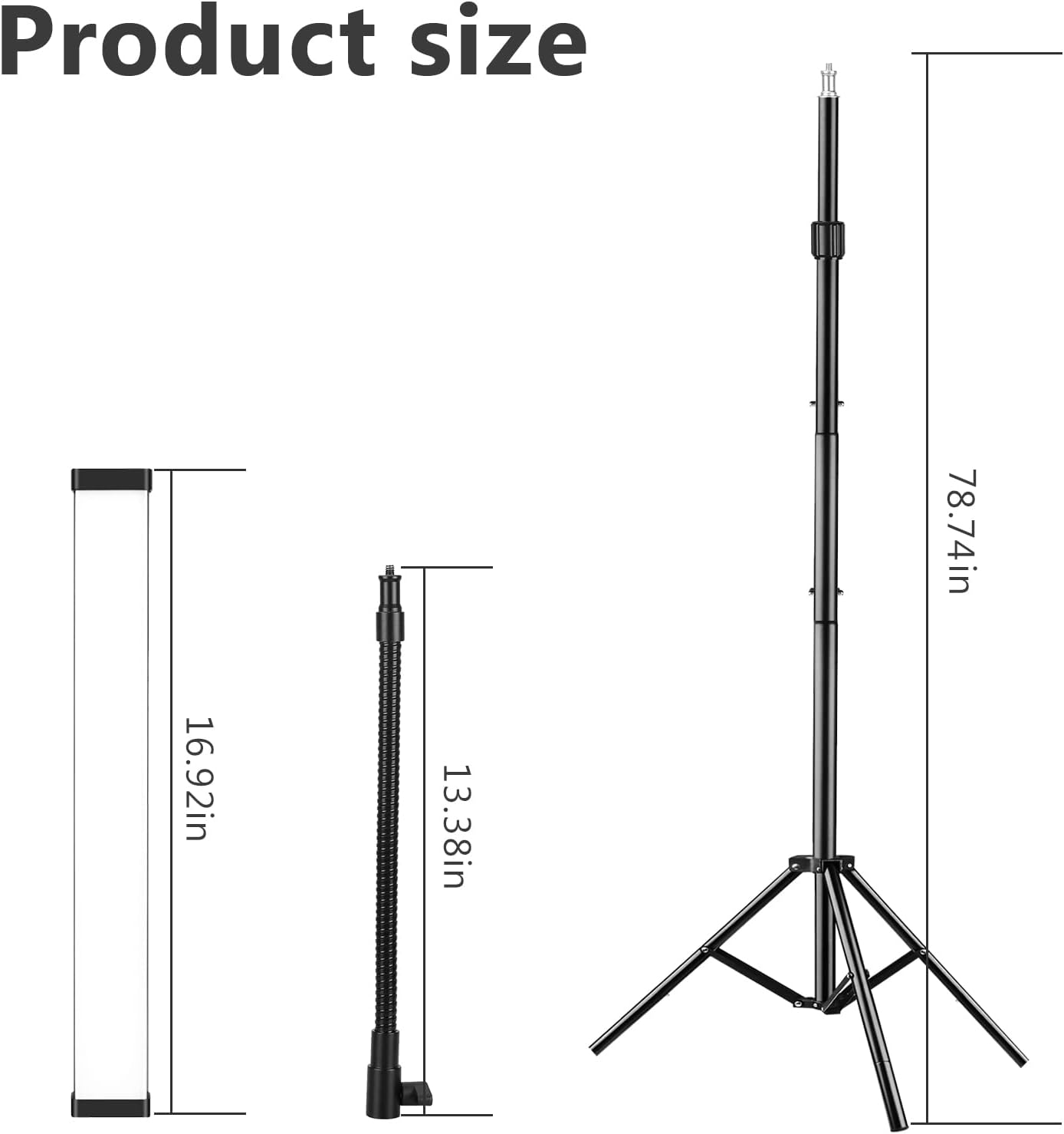 Kit de luz de video LED, iluminación de fotografía con soporte de trípode ajustable - Imagen 5