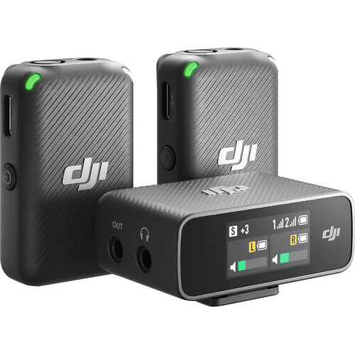 DJI Mic Sistema de micrófono inalámbrico digital compacto para 2 personas para cámara y teléfono inteligente (2,4 GHz)