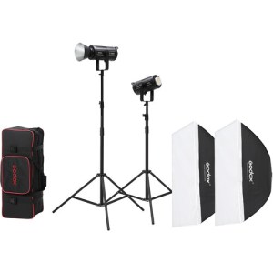 Kit de 2 luces Godox LED SL200WII Daylight con soportes y cajas de luz