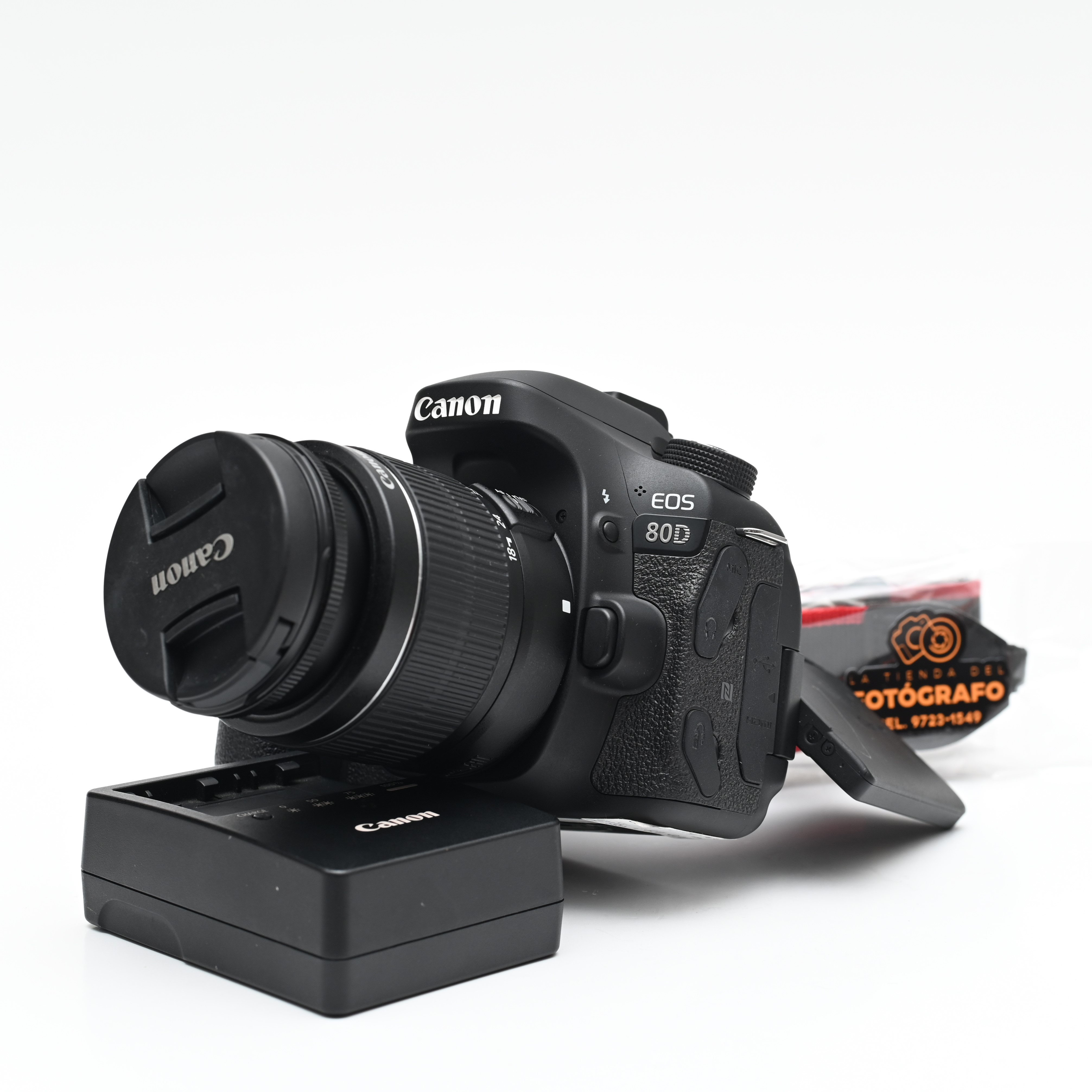 Cámara réflex digital Canon EOS 80D con lente de 18-55 mm