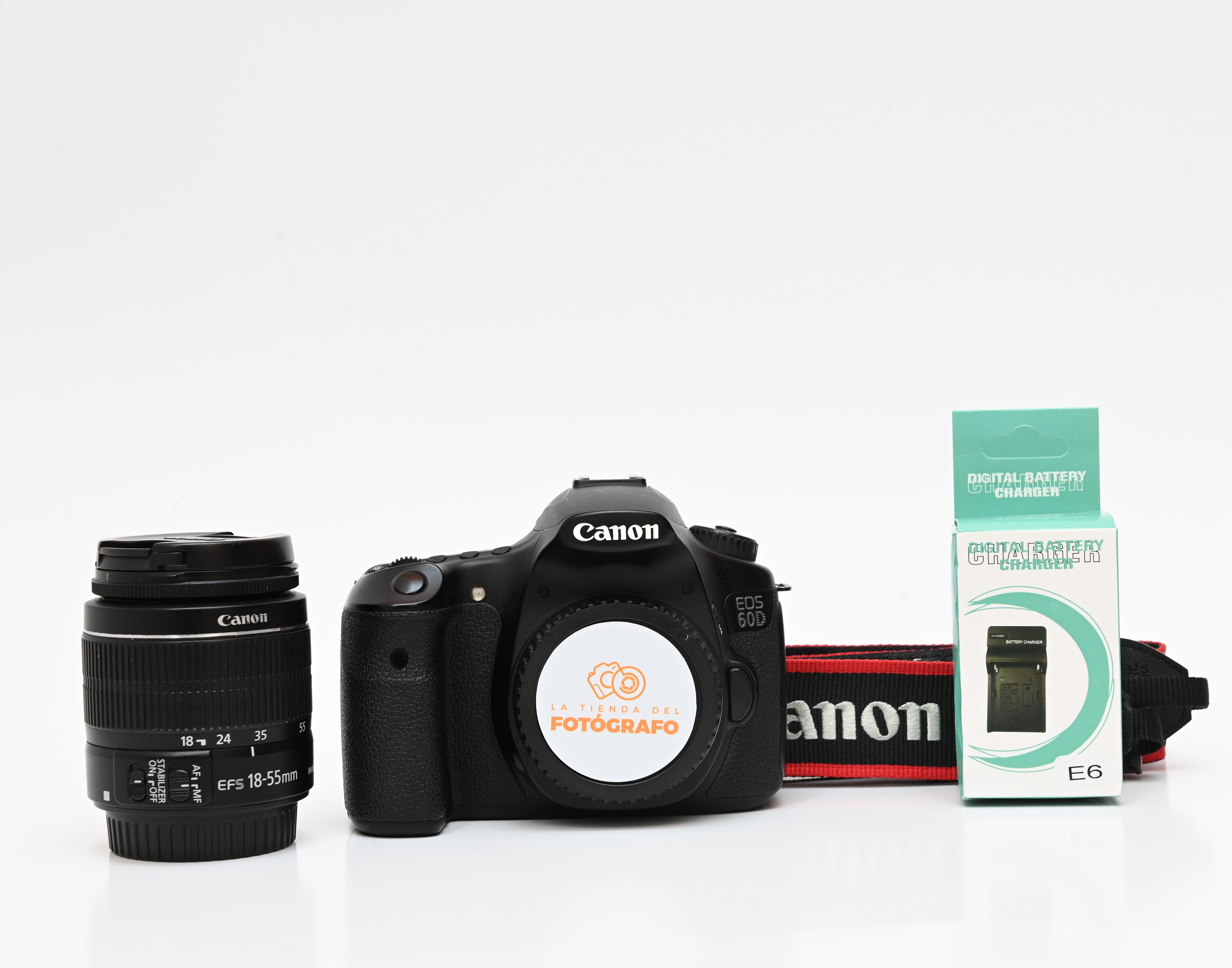 Cámara DSLR Canon EOS 60D con lente de 18-55mm