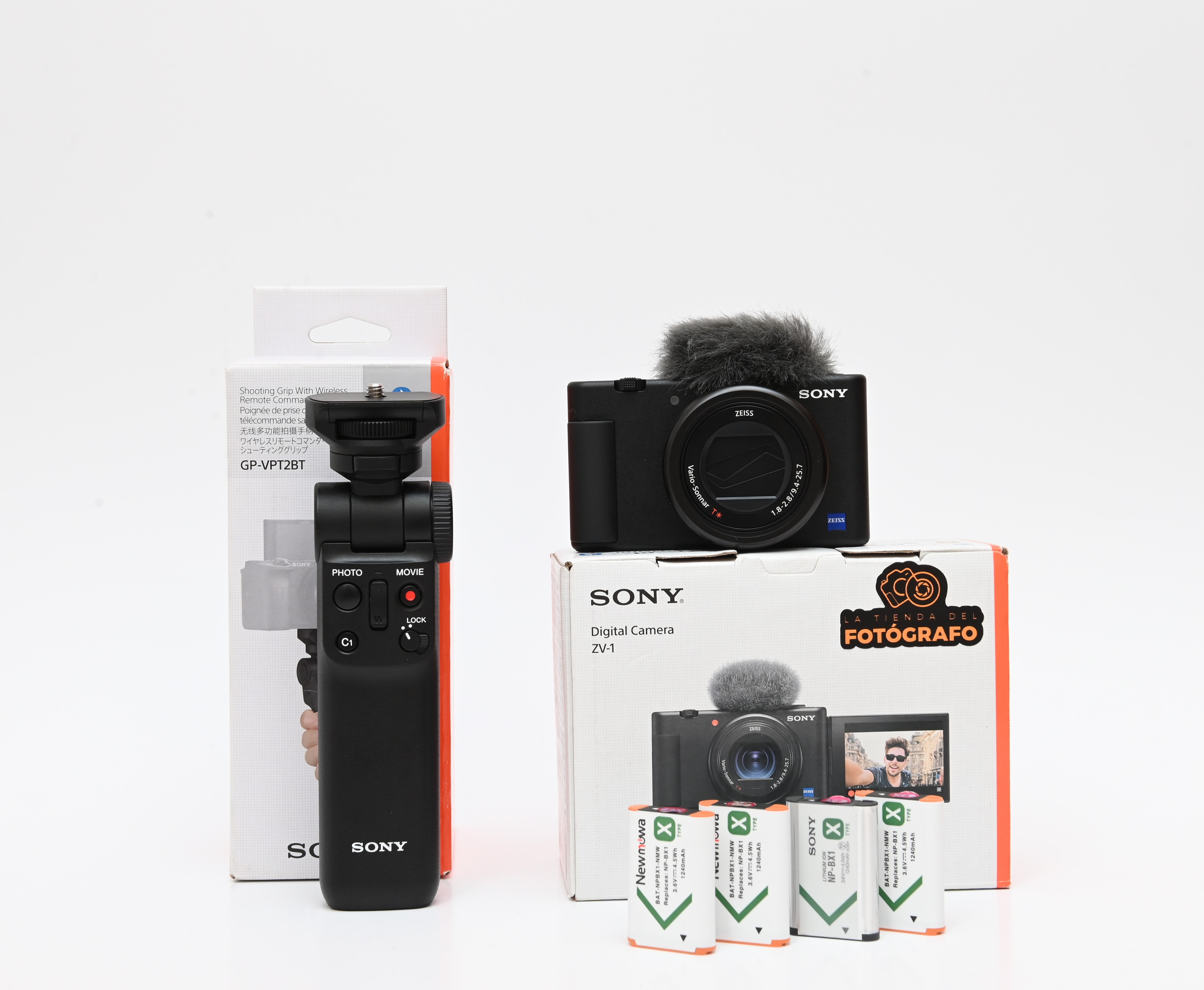 Cámara digital Sony ZV-1 co Sony GP-VPT2BT Empuñadura de disparo inalámbrica