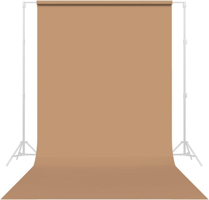 Savage Telón de fondo de fotografía de papel sin costuras, color #76 moca, tamaño 86 pulgadas de ancho x 36 pies de largo, telón de fondo para videos de YouTube, streaming, entrevistas y retratos,