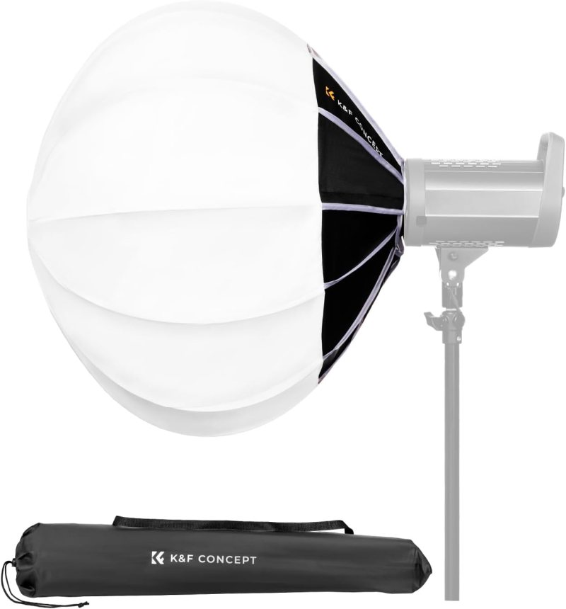 K&F CONCEPT Linterna Softbox de 33.5"/85cm Modificador de luz suave, difusor de luz de liberación rápida, compatible con montaje Bowens