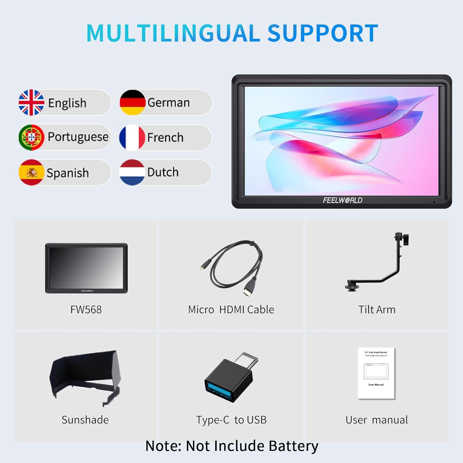 FEELWORLD FW568 6 pulgadas Cámara DSLR Monitor de campo - Imagen 6