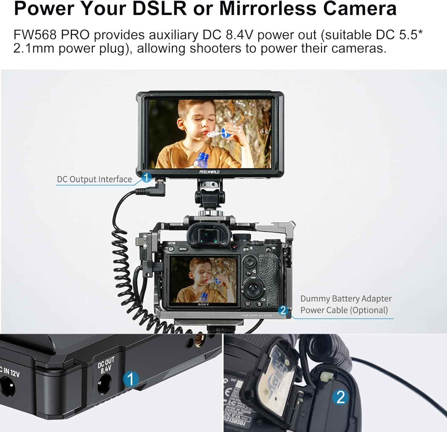 FEELWORLD FW568 PRO, cámara DSLR Monitor de campo - Imagen 3