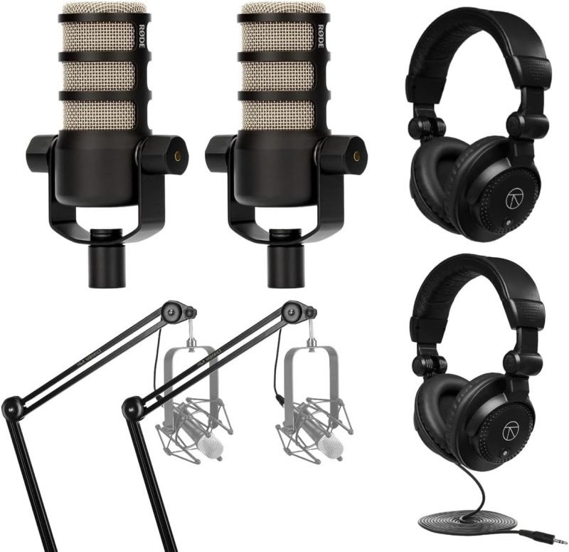 Rode Paquete de 2 micrófonos dinámicos PodMic para podcasting