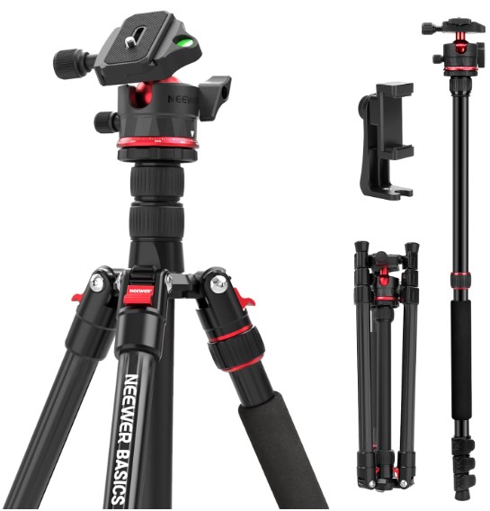 Trípode de viaje NEEWER Basics de 72 pulgadas/71.7 in para cámara