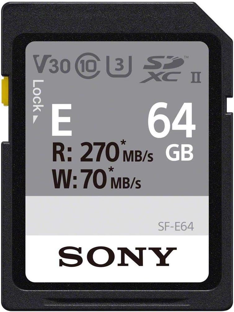 Sony Tarjeta SDXC UHS-II serie E 64GB, V30, CL10, U3, Max R270MB/S, W70MB/S