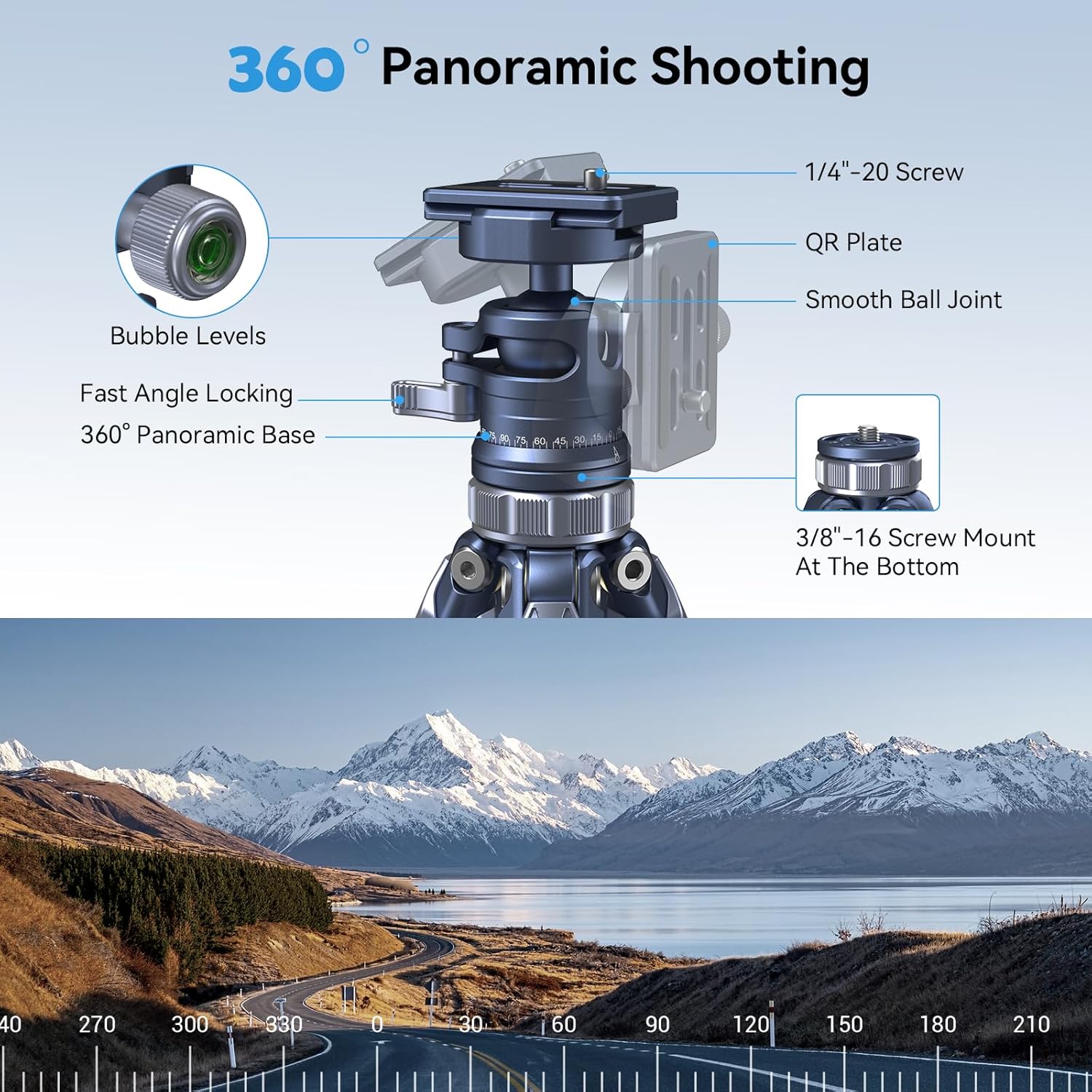 SMALLRIG Trípode de Viaje Liviano de 63 " - Imagen 3