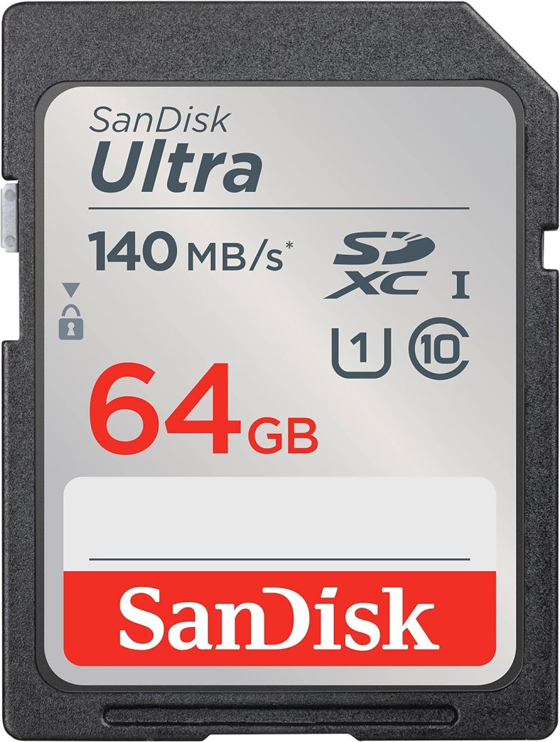 SanDisk Tarjeta de memoria Ultra SDXC UHS-I de 64 GB, hasta 140 MB/s, C10, U1, Full HD, tarjeta SD