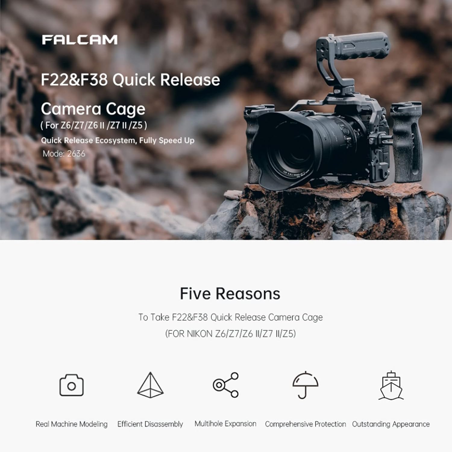 Falcam F22&F38 - Jaula de cámara de liberación rápida para Nikon Z6/Z7/Z6Ⅱ/Z7Ⅱ/Z5 - Imagen 6