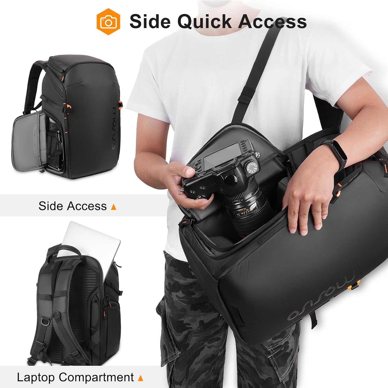 MOSISO Mochila para cámara DSLR/SLR/SLR/sin espejo, - Imagen 3