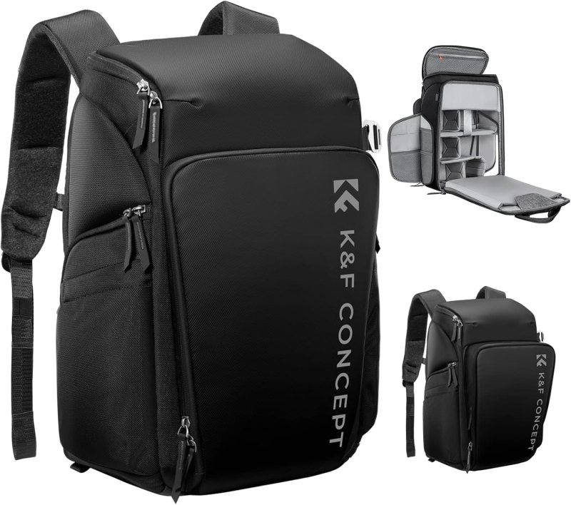 K&F CONCEPT Mochila para cámara 25L Bolsa para cámara de gran capacidad con funda impermeableñ.