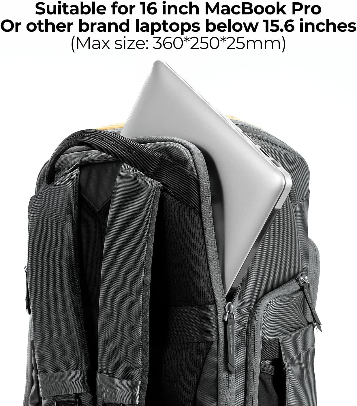 K&F CONCEPT Mochilas profesionales para cámaras de 25L. Color: amarillo limón - Imagen 7