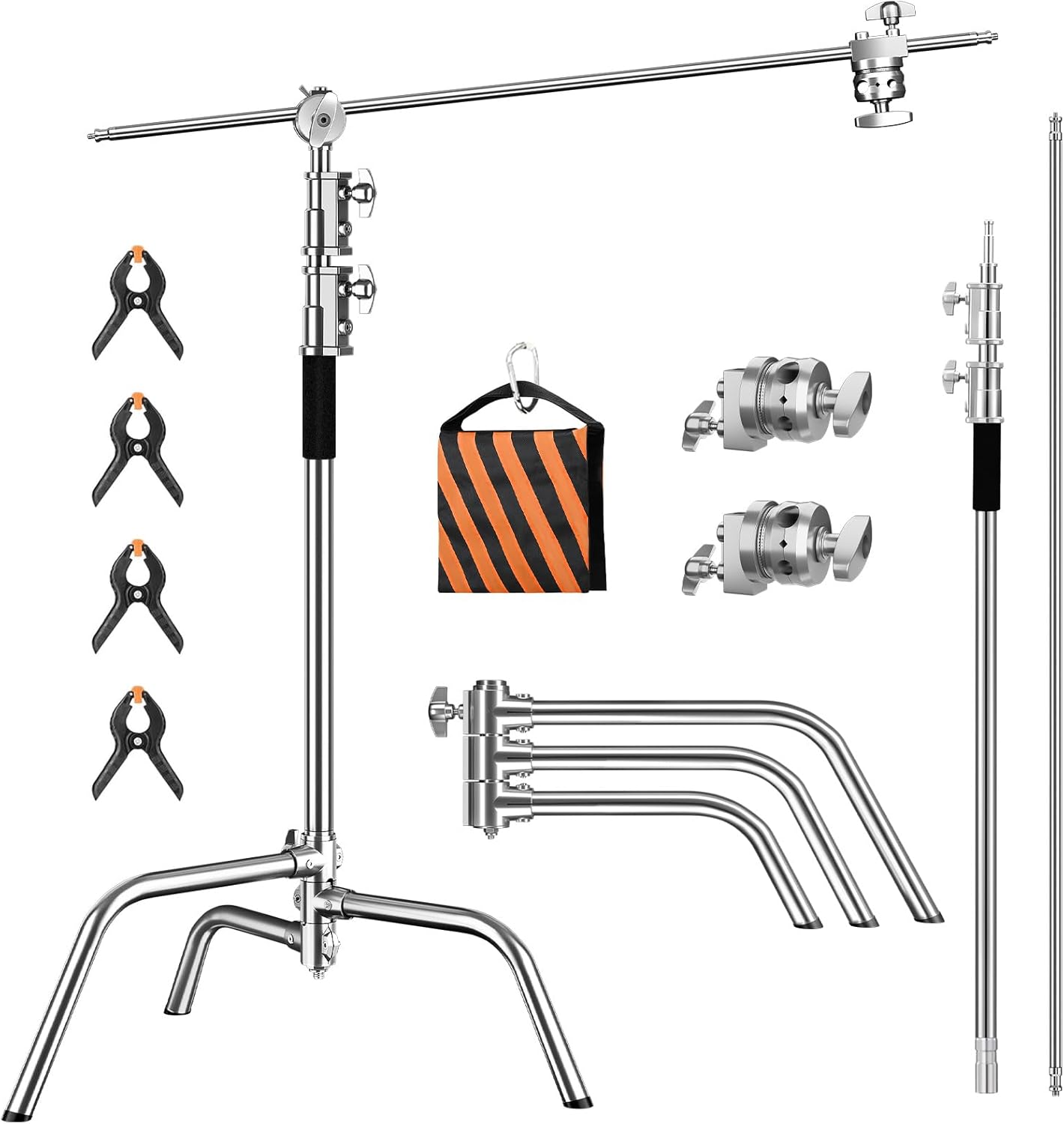 Soporte C resistente de 6.9 pies/210 cm con brazo de sujeción