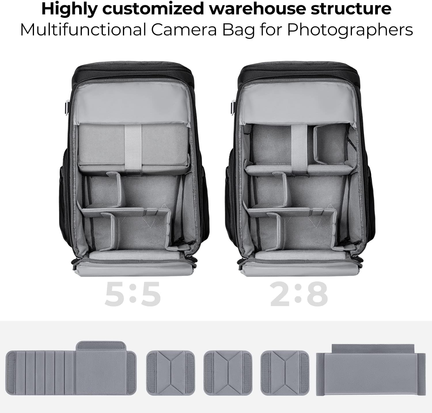 K&F CONCEPT Mochilas profesionales para fotógrafos 25L de gran capacidad Funda para cámara impermeable Mochila para cámara de fotografía para cámaras DSLR - Imagen 2