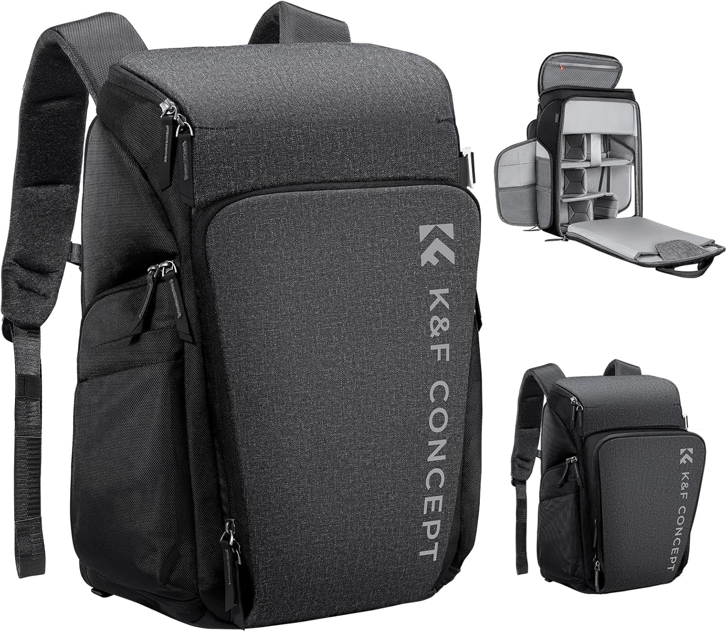 K&F CONCEPT Mochilas profesionales para fotógrafos 25L de gran capacidad Funda para cámara impermeable Mochila para cámara de fotografía para cámaras DSLR