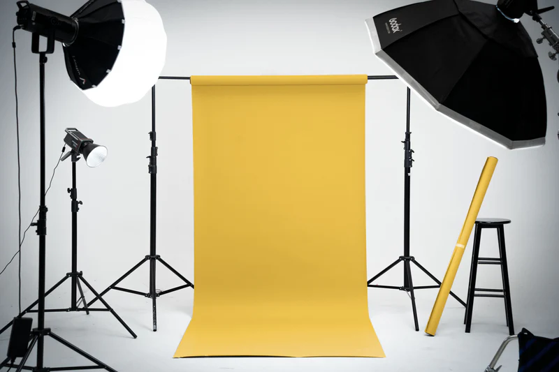 Fondo de papel sin costuras amarillo claro RTS Kate para fotografía