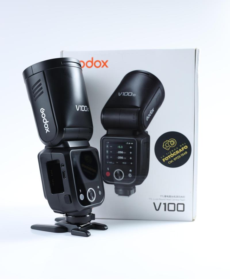 Flash Godox V100 para Canon. 100W pantalla táctil TTL