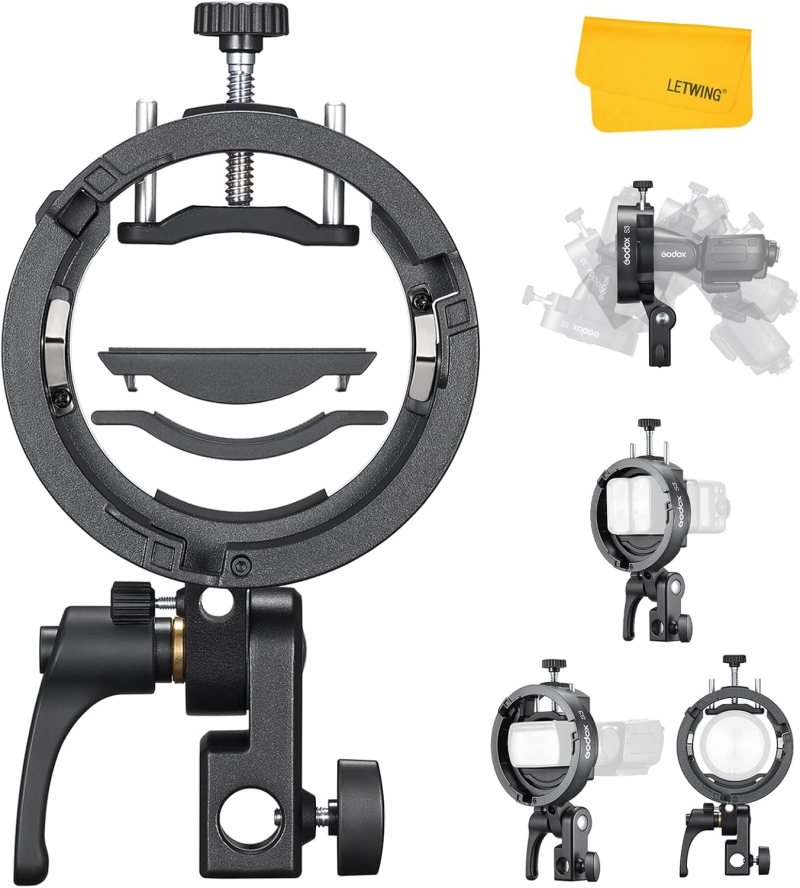 Godox S3 Soporte de Flash , Soporte Bowens para Godox V1, V1Pro, V100, AD300Pro, AD200ProII, AD100Pro, V860III, TT685II, TT350