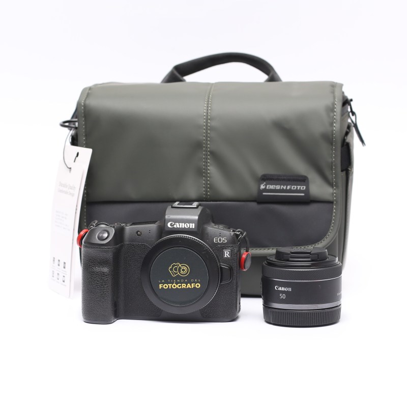 Camara Canon R + Lente RF 50mm + Bolso