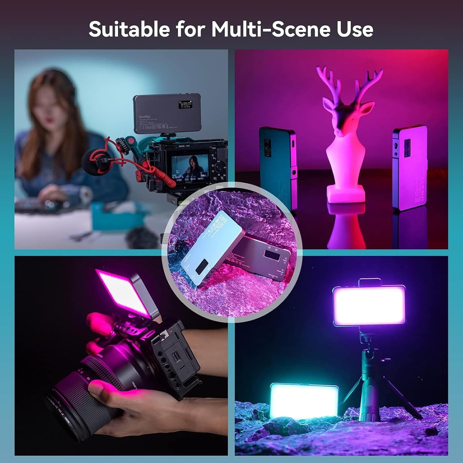 Luz de Vídeo RGB P96L de SmallRig, Luz de Cámara LED Portátil de Metal, 2500-8000K, 21 Efectos, CRI 96+, Pantalla OLED, Iluminación para Foto y Vídeo, Batería de Larga Duración - Imagen 6