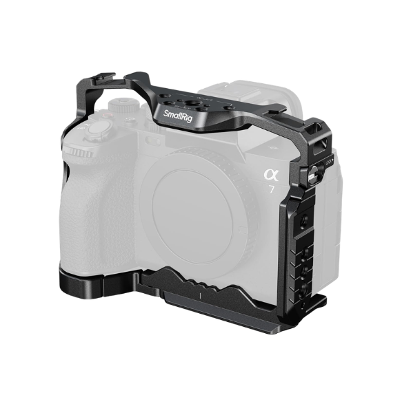 SmallRig HawkLock - Jaula completa de liberación rápida para Sony Alpha 7R V/Alpha 7 IV/Alpha 7S III/Alpha 1/Alpha 7R IV/Alpha 7 V, placa de liberación rápida integrada para Arca, Cold Shoes