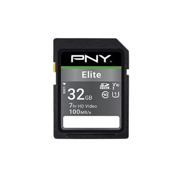 PNY Tarjeta de Memoria Flash SDHC Elite Class 10 U1 V10 de 32 GB, Paquete de 5 – 100 MB/s de Lectura, Clase 10, U1, V10, Full HD, UHS-I