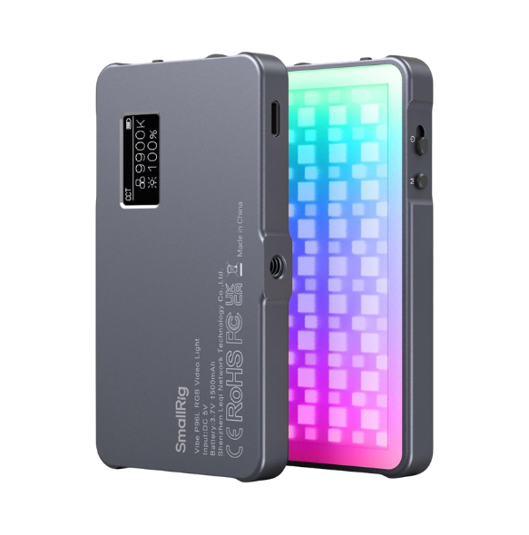 Luz de Vídeo RGB P96L de SmallRig, Luz de Cámara LED Portátil de Metal, 2500-8000K, 21 Efectos, CRI 96+, Pantalla OLED, Iluminación para Foto y Vídeo, Batería de Larga Duración