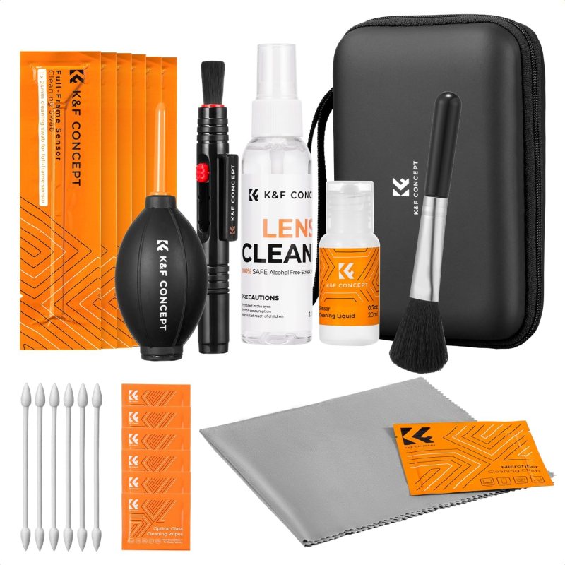 K&F CONCEPT 25-1 Kit profesional de limpieza de cámara para cámaras DSLR